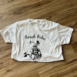 Brandy Melville Rough Rider Cropped Tee